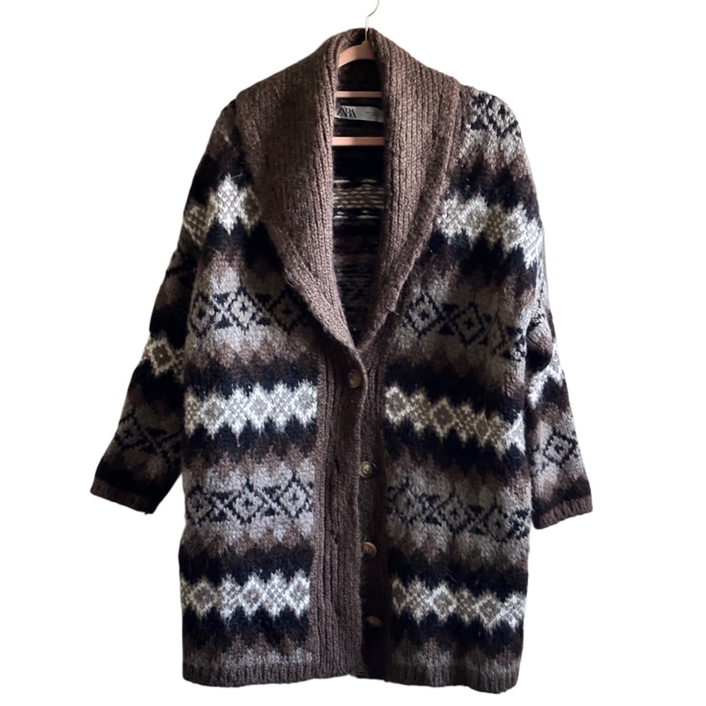 Zara Brown Aztec Print Sweater